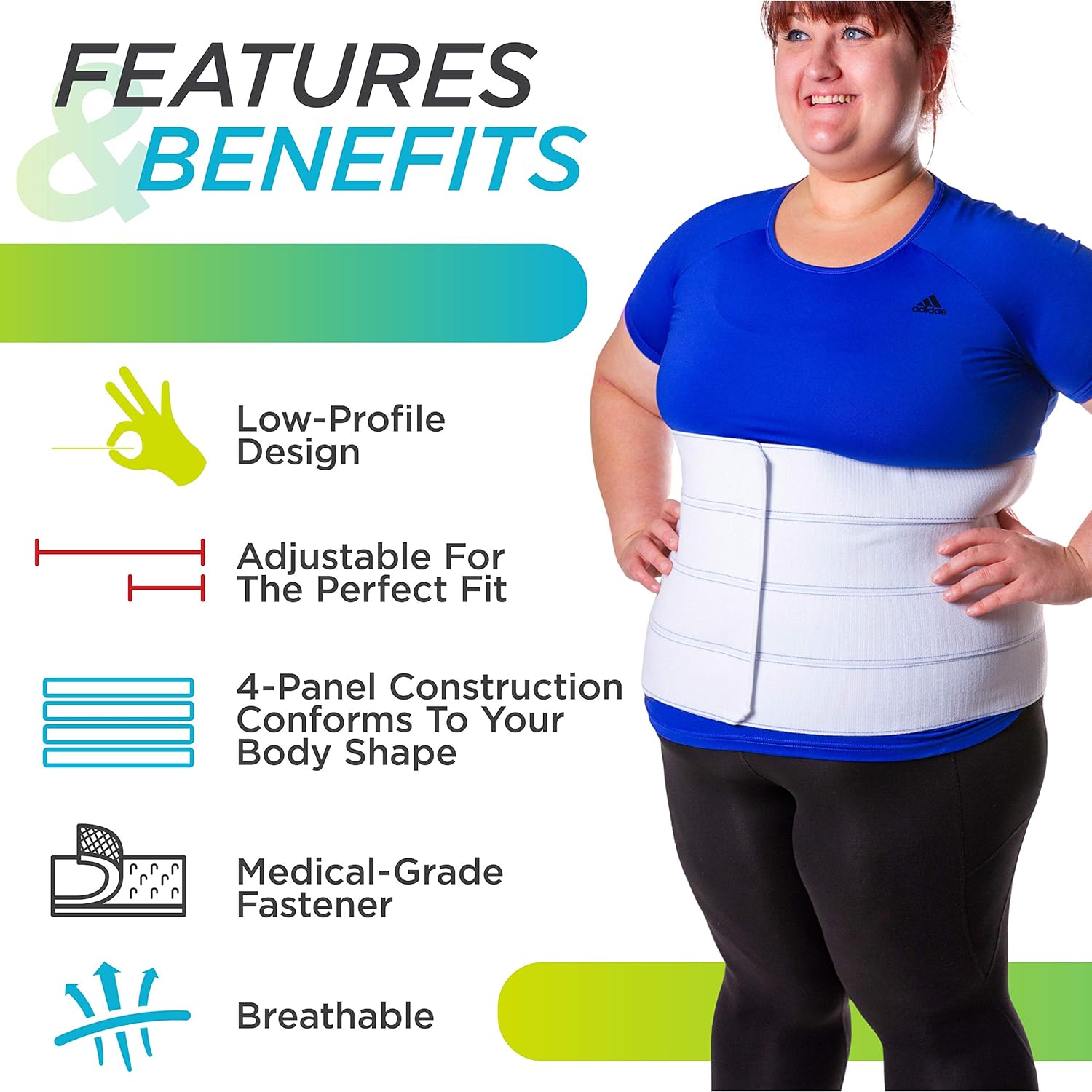 BraceAbility 2XL Plus Size Bariatric Abdominal Stomach Binder | Obesity Girdle Belt for Big Men & Women with a Large Belly, Post Surgery Tummy & Waist Compression Wrap: Health & Personal Care