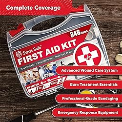 Swiss Safe 2-in-1 First Aid Kit for Car, Travel