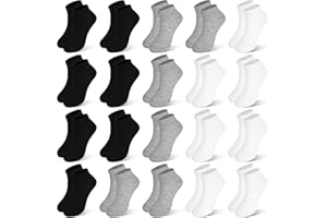 ZERULETS Kids Socks, 20 Pairs Ankle Low Cut Short Athletic Socks for Boys Girls Toddler 1-13 Years
