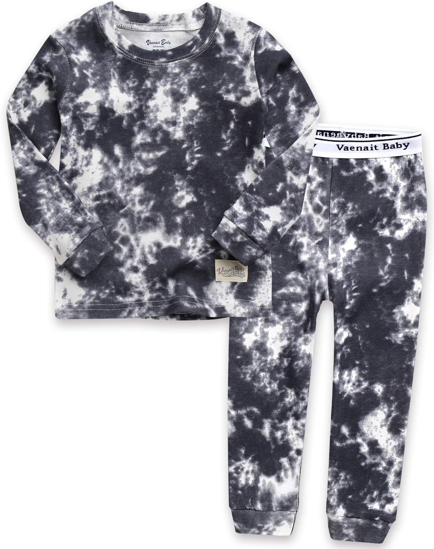 VAENAIT BABY 12M-12 Toddler Kids Boys Girls 100% Cotton Marbling Sung Fit Sleepwear Pajamas 2pcs Pjs Set