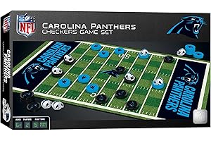 MasterPieces - NFL Checkers, Officially Licensed Carolina Panthers Football Board Game for 2 Players, Family Fun for Kids & Adults