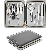 MR.GREEN 8-in-1 Manicure Set– Professional German Stainless Steel Nail Care Kit with Splash-Proof Nail Clippers, Toenail Clippers, Cuticle Tools, Travel Grooming Kit for Men & Women with Leather Case