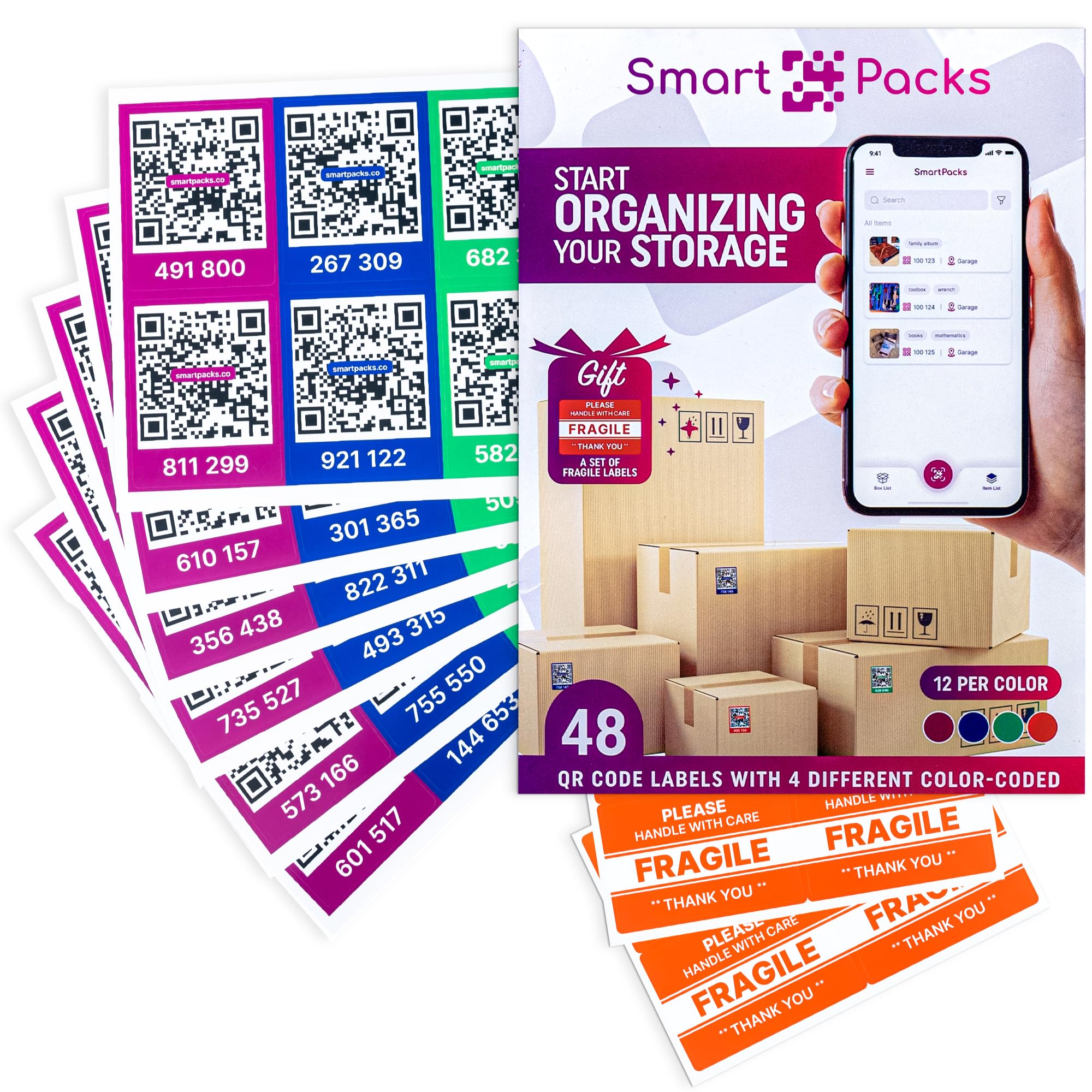 Mua Color Coded QR Code Labels for Storage Moving Labels for Boxes with Easy to Use App