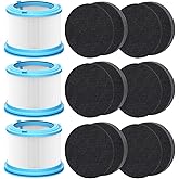 4039 4052 Vacuum Replacement Filter Set Compatible with Bissell PowerClean Cordless Vacuum 4039, 4241, 4052, 4026, 4137, 4031, 4051, 4205, 3 HEPA Filters, 6 Foam and 6 Pleated Pre-Motor Filters