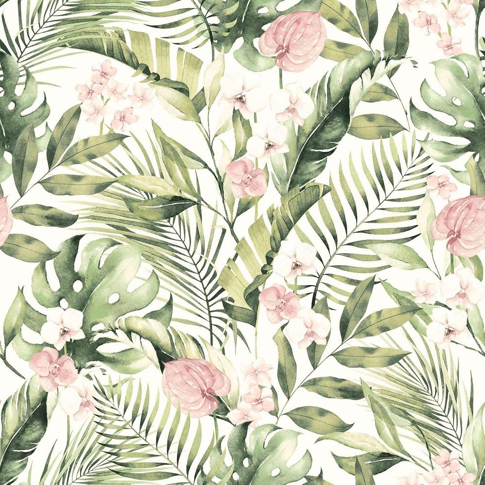 Arthouse Tropical Floral Pink Green Wallpaper Botanical 1005x53cm Paste The