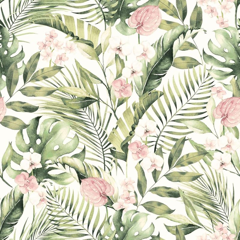 Arthouse Tropical Floral Pink Green Wallpaper Botanical 1005x53cm Paste The