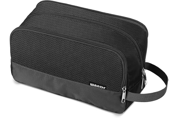 Toiletry Bag Small Nylon Dopp Kit Lightweight Shaving Bag for Men and Women (Black)