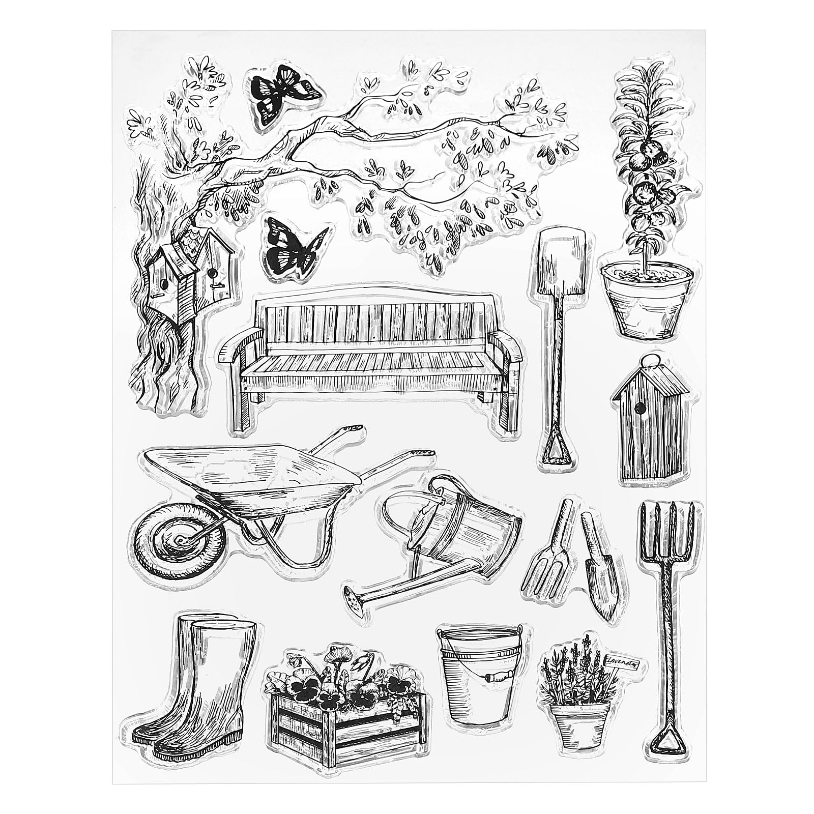 PATIKIL Transparent Silicone Stamps, 1 Pcs T1925 Farm Clear Stamps for Card Making Decoration DIY Scrapbooking Embossing Album Decor Craft, Clear