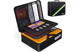 Noiposi Document Organizer with 5200℉ Heat Insulated, 16.1"x11.4"x4.3" Waterproof and Fireproof Document Box with Lock, Home Strong Fireproof Safe Storage Box for Legal Size Documents and File
