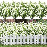 Grunyia 20 Bundles Artificial Flowers UV Resistant Fake Flowers No Fade Faux Plants Garden Porch Window Box Decorating (White)