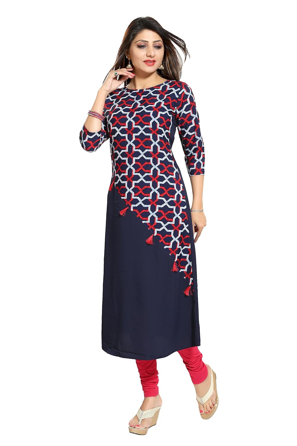 alc creation women's crepe a-line kurti