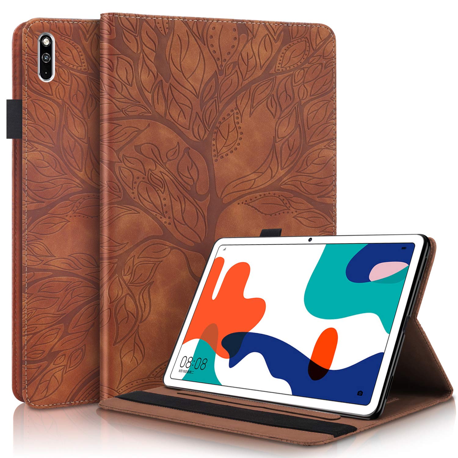 Bspring Huawei MatePad 10.4" Case, PU Leather Multi-Angle Viewing Folio Stand Cover for Huawei MatePad 10.4 Inch 2020 Tablet BAH3-AL00/ BAH3-W09,Brown