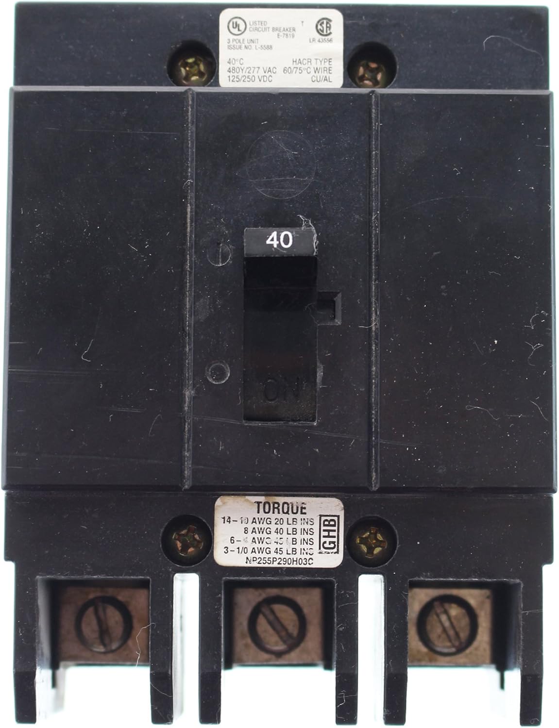 Eaton Cutler-Hammer Cutler Hammer GHB3040 Circuit Breaker, 480/277-Volt
