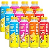 Lemon Perfect 4-Flavor Variety Pack, Hydrating Flavored Lemon Water, Zero Sugar, Delicious and Refreshing, Organic, 15.2 fl oz Bottles (12-Pack)