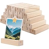 MUKLEI 30 Pieces Wood Place Card Holder, Wood Menu Card Holder for Wedding Party Events Display, Decoration, 3.94 x 1.18 x 0.79 Inch