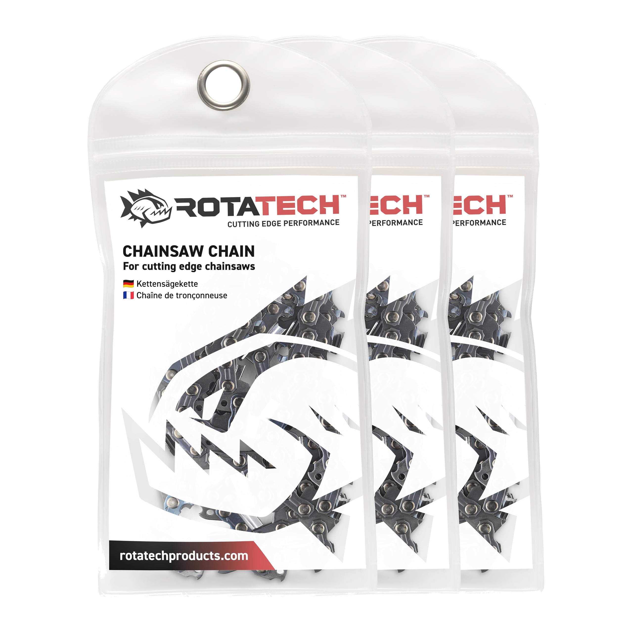 x3 (Three) 10" Rotatech Chainsaw Saw Chain Fits Ryobi Pole Pruner Expand It, Stihl, Husqvarna and Black & Decke