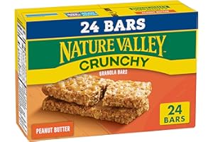 Nature Valley Crunchy Granola Bars, Peanut Butter, 24 Bars, 17.88 OZ (12 Pouches)