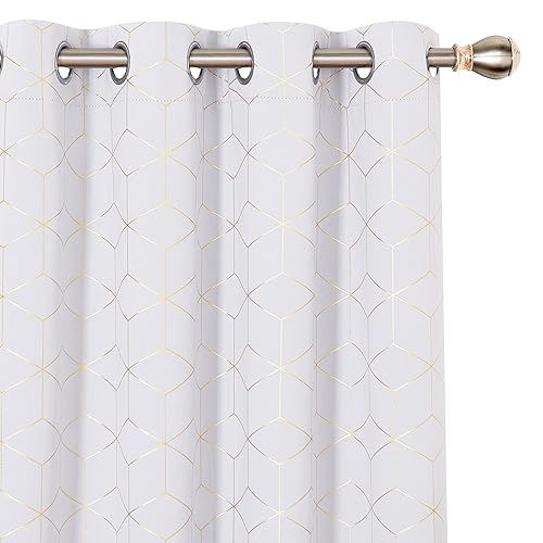Deconovo 2 Panels Blackout Curtains, Room Darkening Curtains with Grommets for Bedroom, 84" H x 52" W, Silver Grey, Set of 2