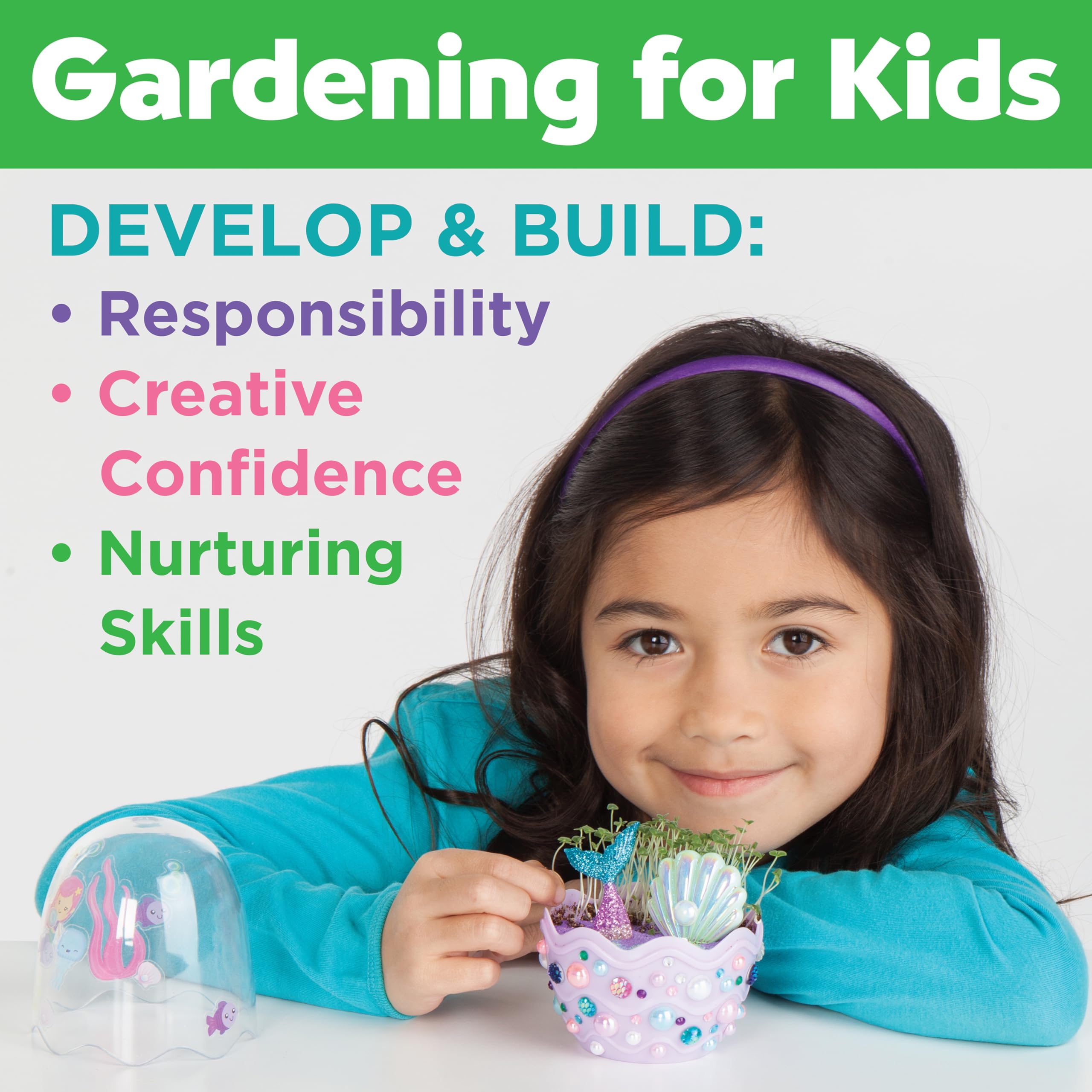 Creativity for Kids Mini Garden: Mermaid Terrarium Kit - Mermaid Gifts for Girls, Crafts and Toys, Holiday Stocking Stuffers for Kids (Ages 6+)
