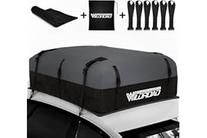 WILDROAD Rooftop Cargo Carrier - 25 Cubic Feet, 600D Ultra Anti-Tear Fabric, Waterproof Car Roof Bag with Soft-Shell, Anti-Slip Mat and 6 Door Hooks - Fits Cars with/Without Racks