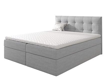 Boxspringbett Legato I, Polsterbett mit 2 Bettkästen, Doppelbett mit Lattenrost und Matratze, Bett mit Kopfteil, Farbauswahl,