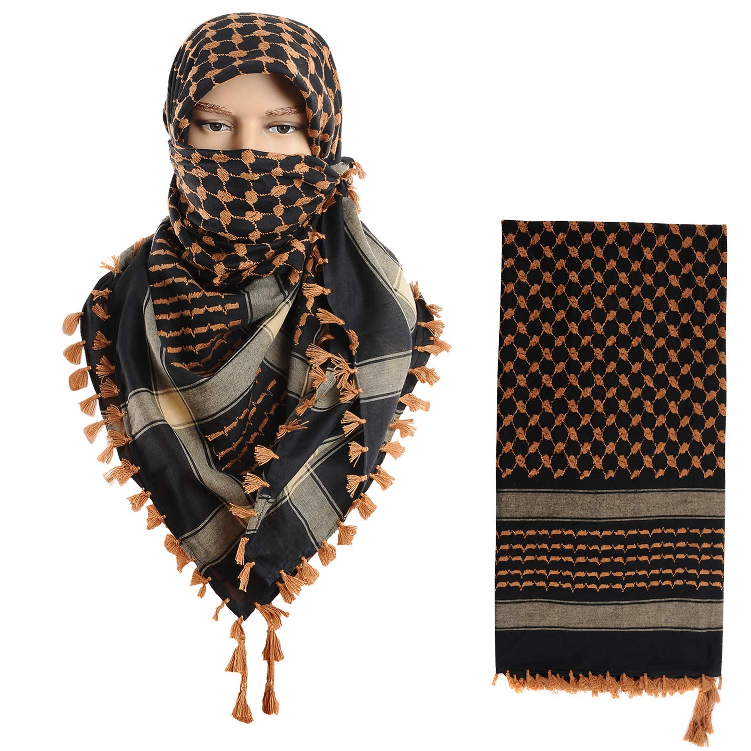 Micoop Large Size Premium Shemagh Scarf Arab Military Tactical Desert