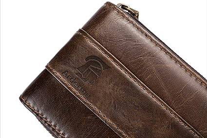 Herrenbrieftasche Aus Echtem Leder Faltbare Kleine Vintage Leder Short Kreditkarte Mit Id Geldbeutel Braun Amazon De Koffer Rucksacke Taschen