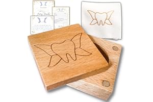 20 MOMENTS OF TOOTH Tooth Fairy Box & Tooth Pouch Holder | Tooth Keepsake Box W/Tooth Fairy Bag I Magnet Closure - Set of 1