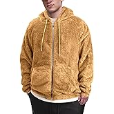 VahRuta Mens Fuzzy Sherpa Hoodie Sweatshirt Long Sleeve Fashion Pullover Fall Outwear Winter Hooded