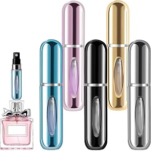 MOBILFI Portable Travel Perfume Bottle, 5ml Refillable, View Window | TSA Approved, Leak-Proof Seal, Fine Mist, Refillable, 5