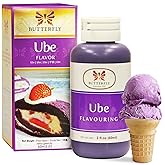 Butterfly Ube Flavoring Extract 2 oz, Purple Yam Essence For Baking | Allergen Free Filipino Purple Yam Food Flavoring Liquid For Coffee, Lattes, Cake, Cookies, Ice Cream, Jam &amp; Halaya Recipes