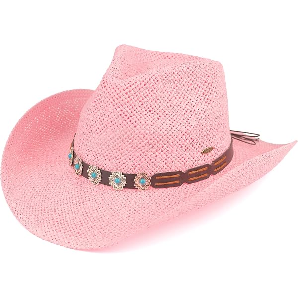 Boho Hip Cowgirl Hat with Heart Concho, Natural Toyo Straw  display picture 1