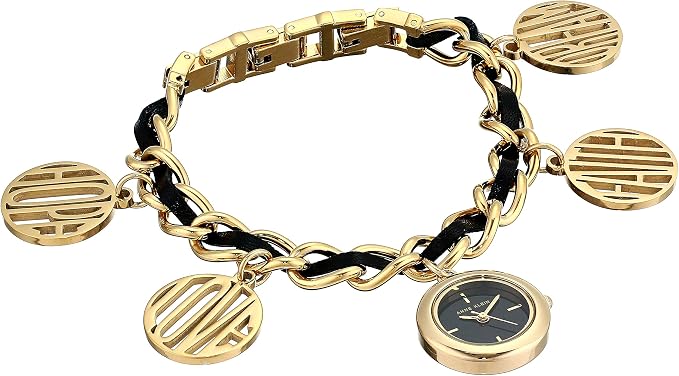 Anne Klein Women S Ak 3436gpch Gold Tone Charm Bracelet Watch Amazon Ca Watches