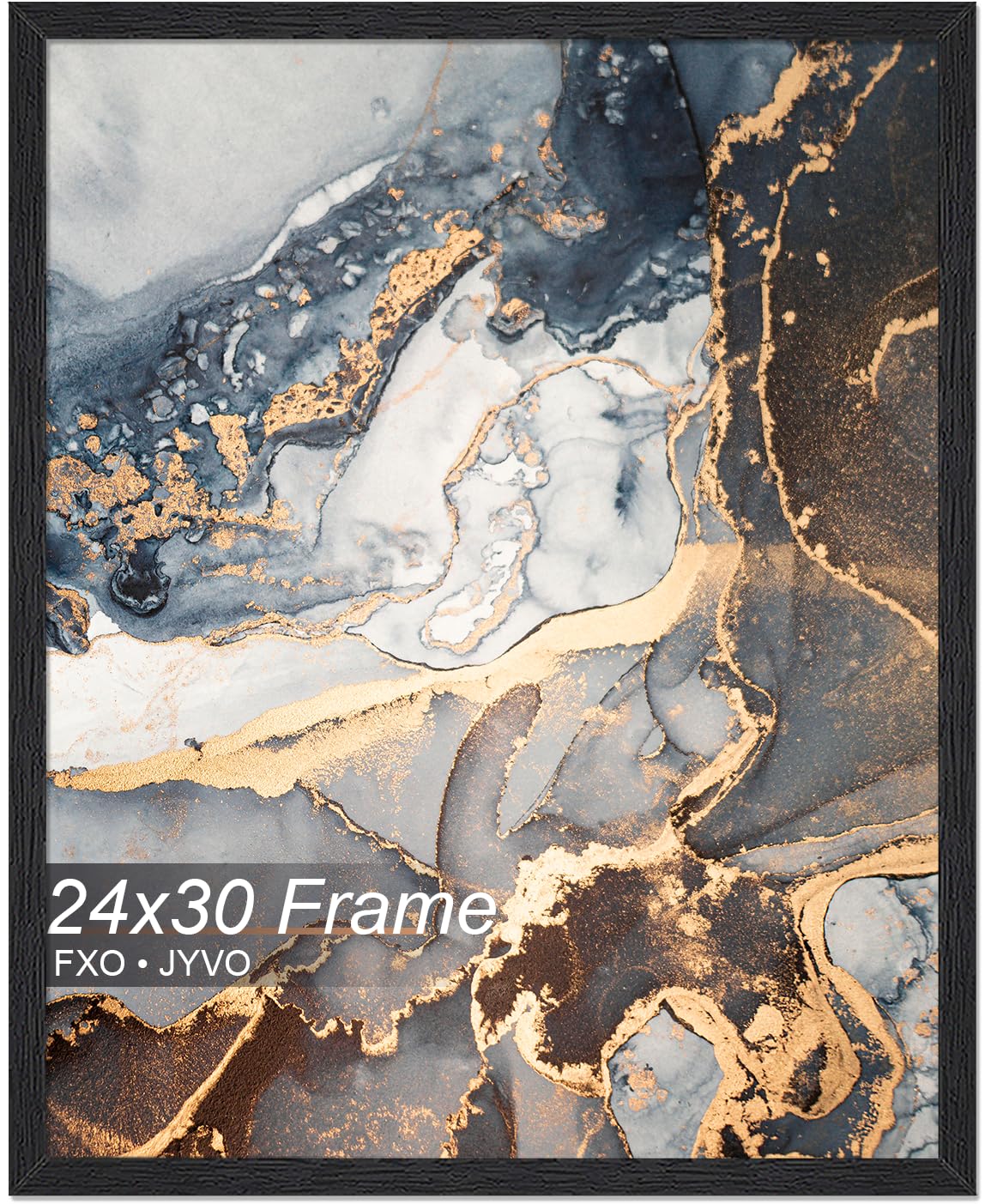 Photo 1 of *Look at pic* Fxojyvo Engineered Wood 24x30 Frame, Black Picture Frame for 24 x 30 Inch Poster Puzzle Photo, Light Weight 24 by 30 Poster Frame with Wood-grain for Wall - 1 Pack/Black/24 x30