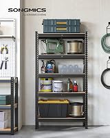 SONGMICS 5-Tier Steel Shelving Unit 650 kg Load 30 x 75 x 150 cm Blue GLR30Q view 2