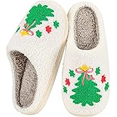 Aquavel Thora Christmas slippers Women Men Indoor Warm Plush Holiday Santa Cookie Slippers Fur Cozy Outdoor Shoes