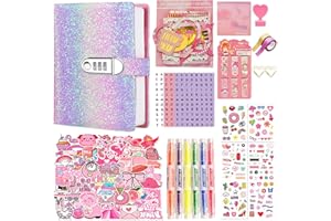 NLDOHUTO DIY Journal Kit for Girls,Diary for Girls with Lock,DIY Journal Set for Tween & Teen Girls, Stationery Set, Diary Supplies Set, Journaling Art Crafts Kit, Ideal Gifts for Girl
