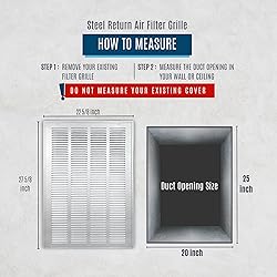 Handua 20"W x 25"H [Duct Opening Size] Steel Return