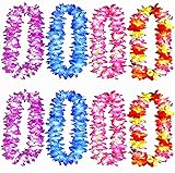 8 Pcs Thicken 41 Inch Hawaiian Leis, 4 Color Lei