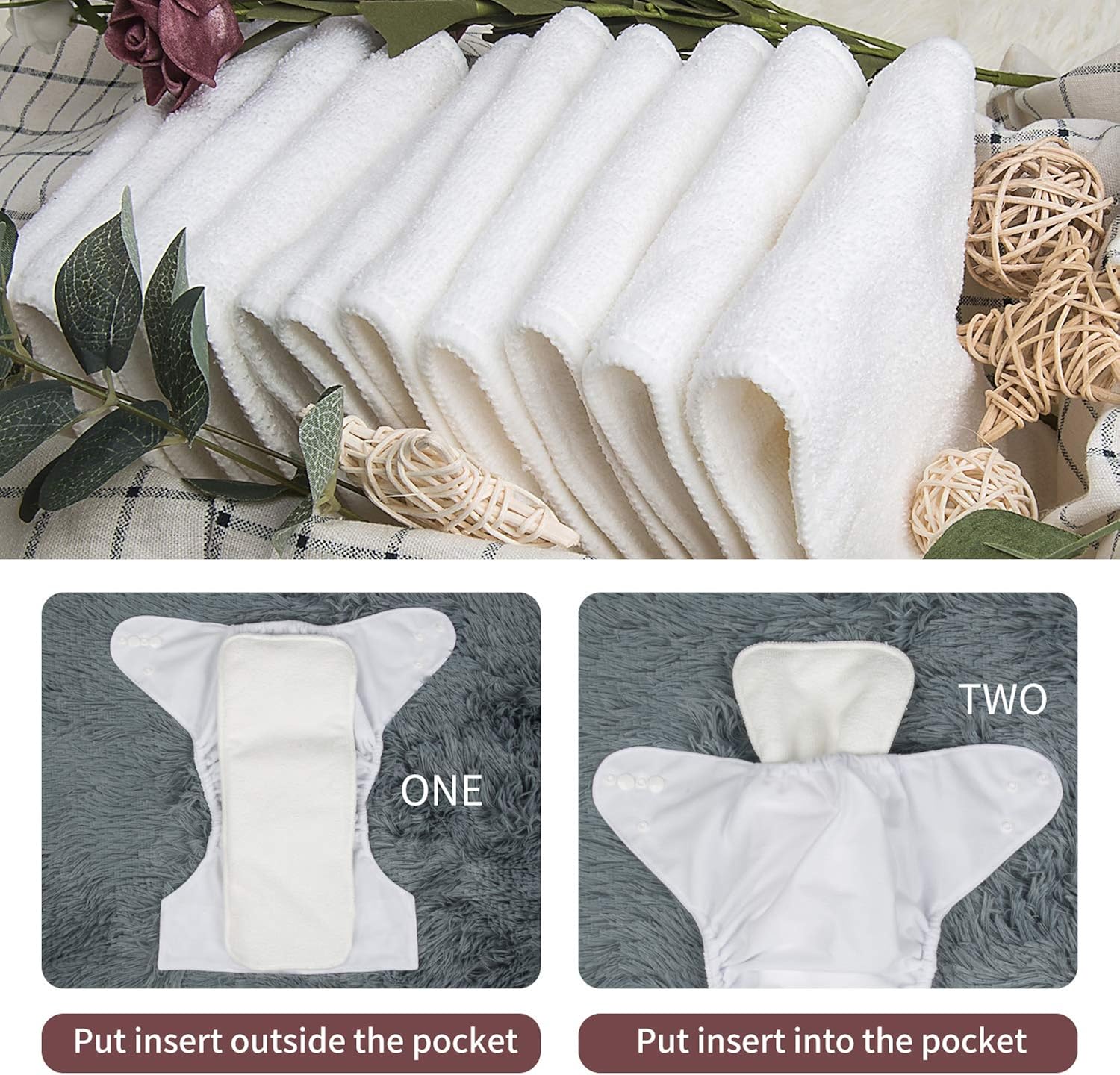 ALVABABY Baby Cloth Diapers One Size Adjustable Washable Reusable for Baby Girls and Boys 6 Pack with 12 Inserts 6BM98: Health & Personal Care