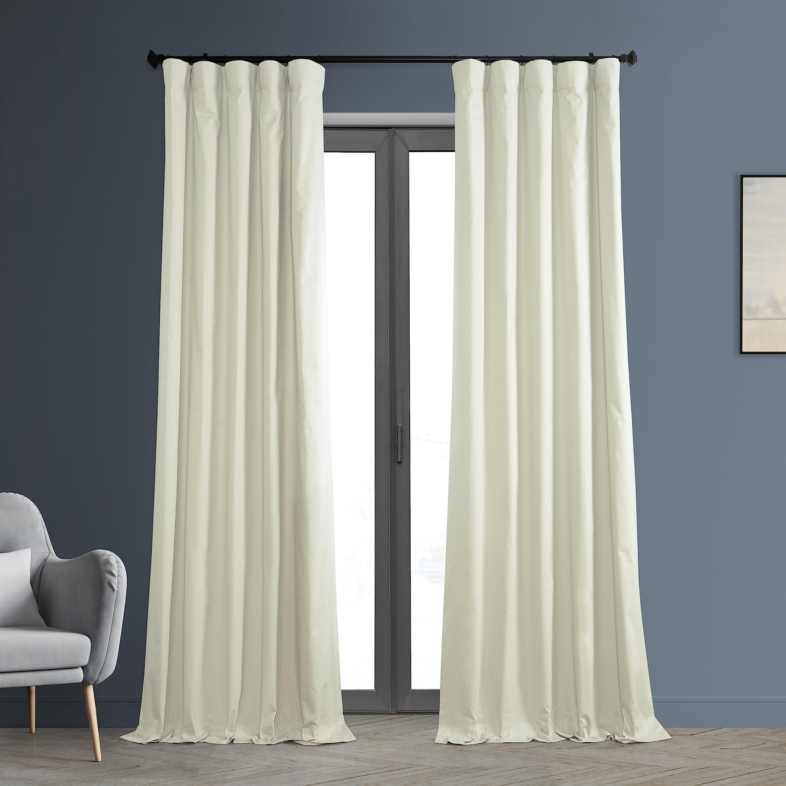 HPD Half Price Drapes Cotton True Blackout Curtains 108 inches long Solid Thermal Insulated Window Treatment Curtain 50 X 108 (1 Panel), PRCT-BO01B-108, Fresh Popcorn — image 1