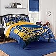 NORTHWEST Golden State Warriors Official NBA Comforter Set – Soft Bedding with Team Logo & Pillow Shams – Super Soft Game Day Bed Set with Shams – Basketball Fan Bedroom Set, Full/Queen