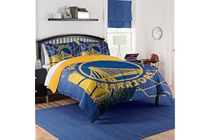 NORTHWEST Golden State Warriors Official NBA Comforter Set – Soft Bedding with Team Logo & Pillow Shams – Super Soft Game Day Bed Set with Shams – Basketball Fan Bedroom Set, Full/Queen