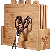 Eztico 4-Piece Bamboo Cutting Board Set And Premium Scissors, Perfect Wooden Charcuterie and Chopping Boards, Ideal Juice Groove, BPA-Free, kitchen stuff, and kitchen must haves 2026.
