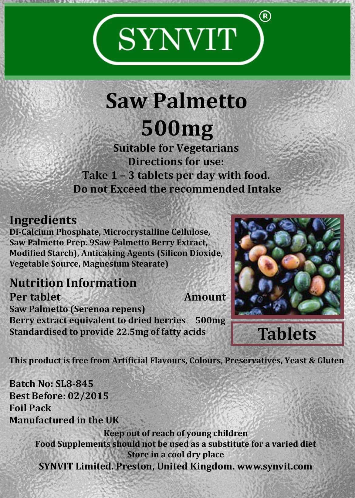 Saw Palmetto 500mg x 60 Synvit