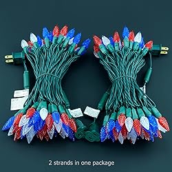 YULETIME Red White Blue One-Piece C6 LED Christmas