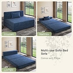 Luoxiao Folding Sofa Bed with Pillow, Foldable Sofa