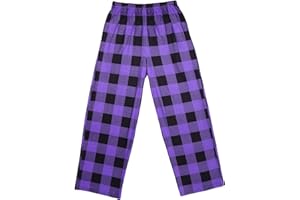 Ekouaer Pajama Pants for Boys Soft Pajama Pants Plaid Long Pj Pants Cute Elastic Waist Bottoms Kids Pj Pants 6-14 Years
