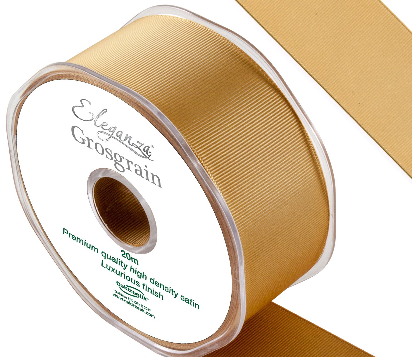 ELEGANZA Premium Quality Grosgrain Ribbon, Satin, Gold, 11 x 11 x 4 cm
