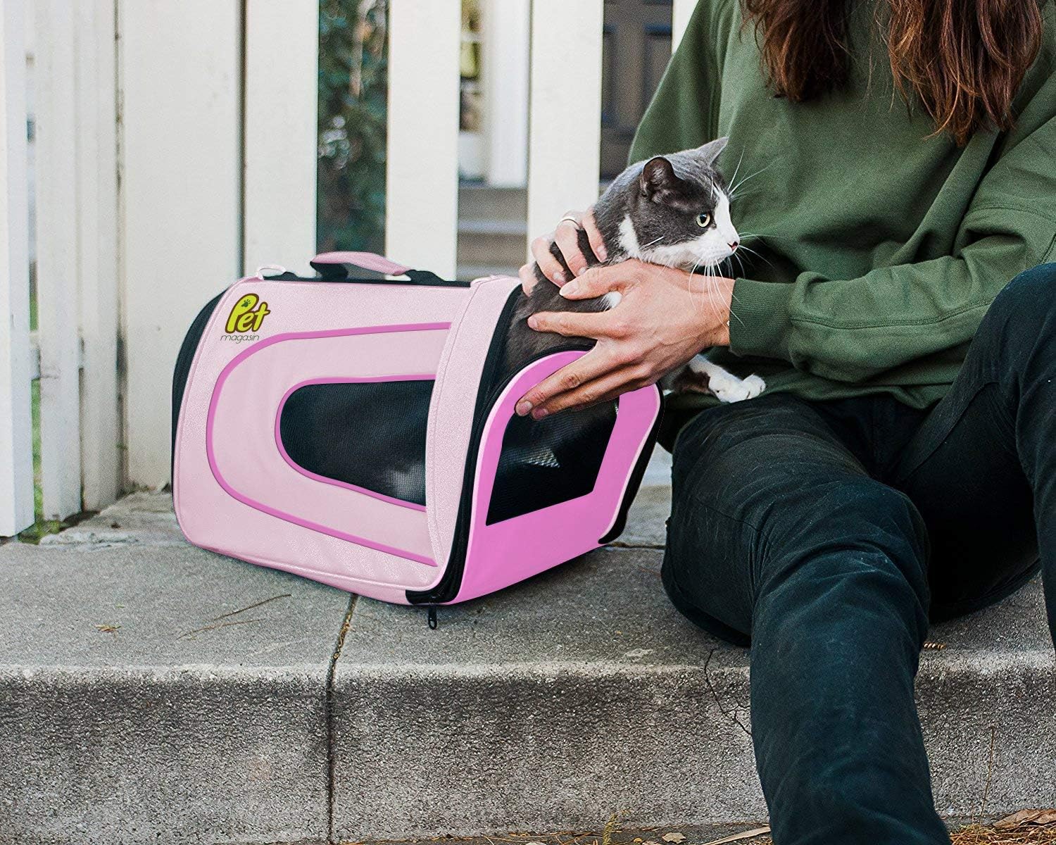 Pet Magasin Soft-Sided Pet Travel Carrier (Airline Approved) for Cats, Small Dogs, Puppies and Other Pets by (Large, Blue) : Pet Supplies